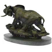 Mother and Child African Elephant Bronze Sculpture
