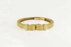 18K Yellow Gold Robert Wander Winc Diamond Scroll Cuff Bracelet