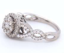 Impressive White Gold Diamond Halo Bridal Set