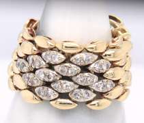 Fabulous Yellow Gold 2 Tone Diamond Flex Ring