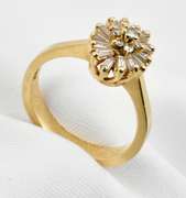 Sparkling Baguette & Round Diamond Cluster