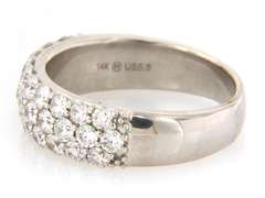 Dazzling White Gold Diamond Triple Row Band