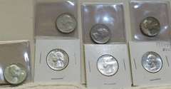 7 coins: Silver 90 % Unc and circ