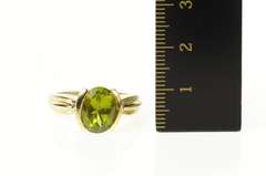 10K Yellow Gold Ornate Oval Peridot Classic Statement Ring