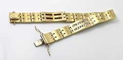 Contemporary Heavy 14K Man's Bracelet with Diamonds