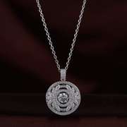 Vintage Beauty Silver Large Round Pendant