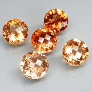 Checker top! 5 piece 11.30ct full fire Imperial Topaz set