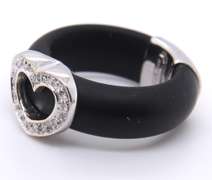 Elite of Italy 18kt White Gold Contemporary Style Rubber Ring