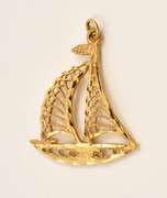 Lacy 14k Filigree Sailboat Pendant