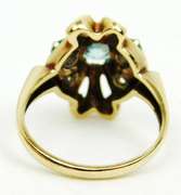 Stunning Antique 10K Blue Topaz Ring, Size 7