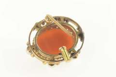 14K Yellow Gold Catherine De Medici Pearl Diamond Cameo Pin/Brooch