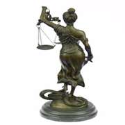 Lady Blind Justice Bronze Statue