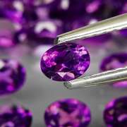 Royal purple! 7.44ct 4x3mm real Bolivian Amethyst set