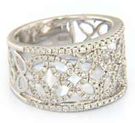 Graceful Diamond open Leaf Design Band in White Gold
