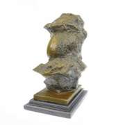 Modern Art Face Carved on Rock Bronze Sculpture