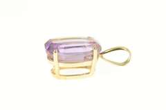 14K Yellow Gold Oval Amethyst Solitaire Classic Simple Charm/Pendant