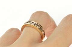 10K Yellow Gold 0.80 Ctw Light Brown Diamond Wedding Band Ring