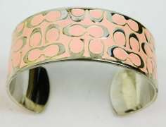 Coach Pink Enameled Cuff Bracelet