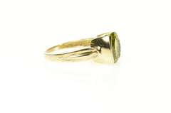 10K Yellow Gold Ornate Oval Peridot Classic Statement Ring