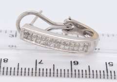 Dazzling White Gold Invisible Set Diamond J Half Hoops Earrings