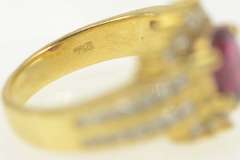 14K Yellow Gold 1.65 Ctw Tourmaline Diamond Halo Engagement Ring
