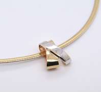 Dreamy 2 Tone Omega Chain with Slider Pendant Necklace