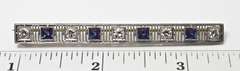 Exquisite Vintage Filigree Platinum Sapphire & Diamond Brooch