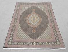 Highlighted Silk Persian Tabriz Mahi (Fish) 8.1x11.7