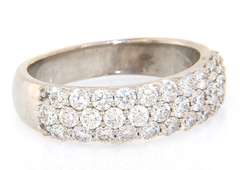 Dazzling White Gold Diamond Triple Row Band