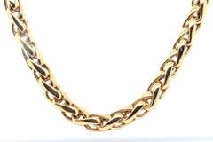 Dynamic 18kt Yellow Gold Heavy Wheat Chain Necklace