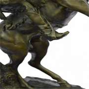 Western Cowboy with Bucking Horse Bronze Sculpture