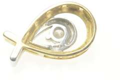 10K Yellow Gold 0.23 Ct Diamond Two Tone Loop Diamond Pendant