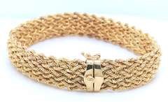 Incredible Yellow Gold Wide Mesh Bracelet