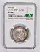 MS66+ 1953-S Washington-Carver Commemorative Half Dollar - CAC NGC
