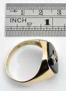 Man's Classic Black Onyx Initial Ring