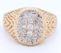 Gent's Yellow Gold Diamond Cluster Ring