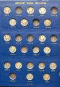 Partial Mercury Dime Set