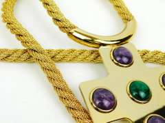 1970 Lanvin Paris Huge Cross Necklace