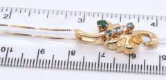Fancy Yellow Gold Multi Gemstone Pendant on Chain