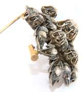 Antique Sterling Silver Rose Cut Diamond Brooch