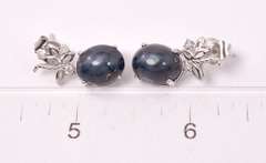 Brilliant 15.38CTW Sapphire and 0.27CTW Diamond Earrings in Sterling Silver
