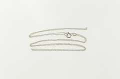 14K White Gold 0.6mm Rolling Spiral Twist Link Simple Chain Necklace