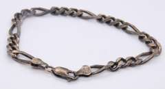 Vintage Sterling Silver Figaro Bracelet