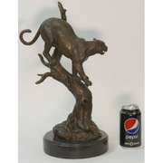 African Mountain Lion Bronze Sculpture