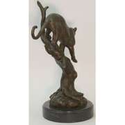 African Mountain Lion Bronze Sculpture