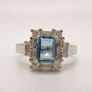 Aquamarine & Diamond Cocktail Ring