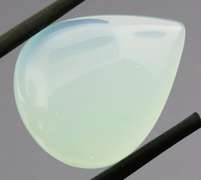 Glowing 18.36ct untreated pear Chalcedony cabochon