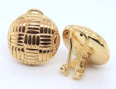 Favorite Yellow Gold Textured Button Earrings