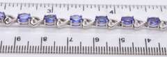 Sterling Silver Tanzanite Tennis Bracelet with Matching Pendant