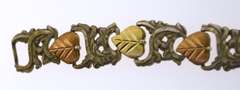 Sterling Silver , 12KT Yellow And Rose Gold Leaf Stem Bracelet